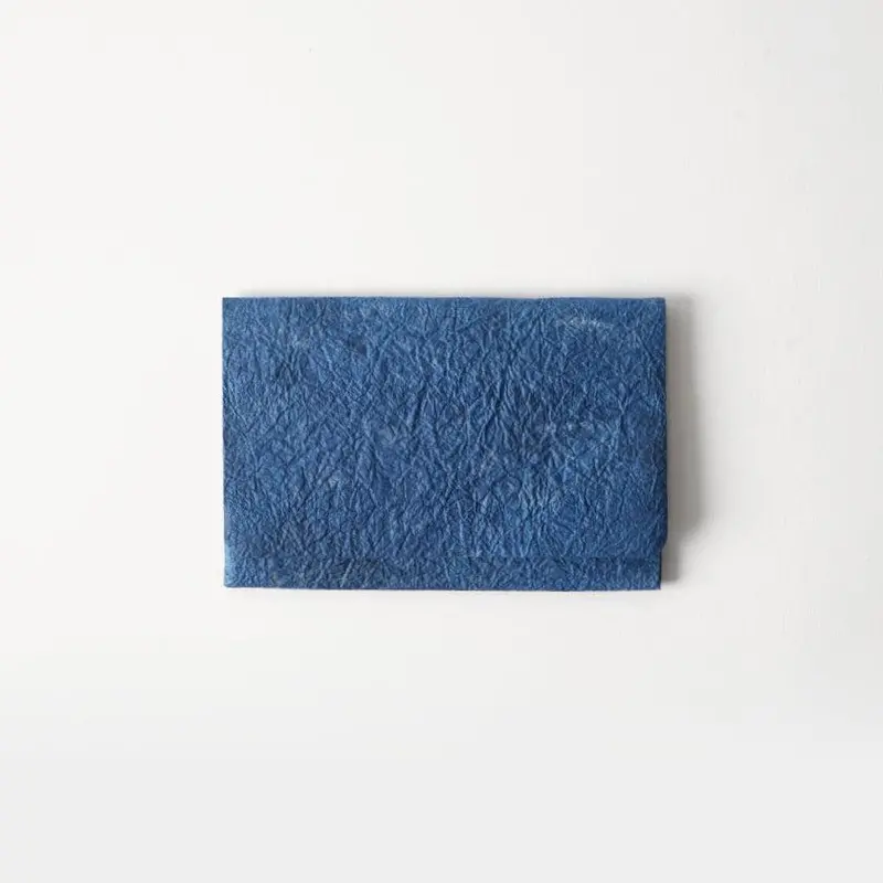 Navy Textile-Print Card Case – Premium Kurotani Washi Paper Accessory By Cooperative Group 1