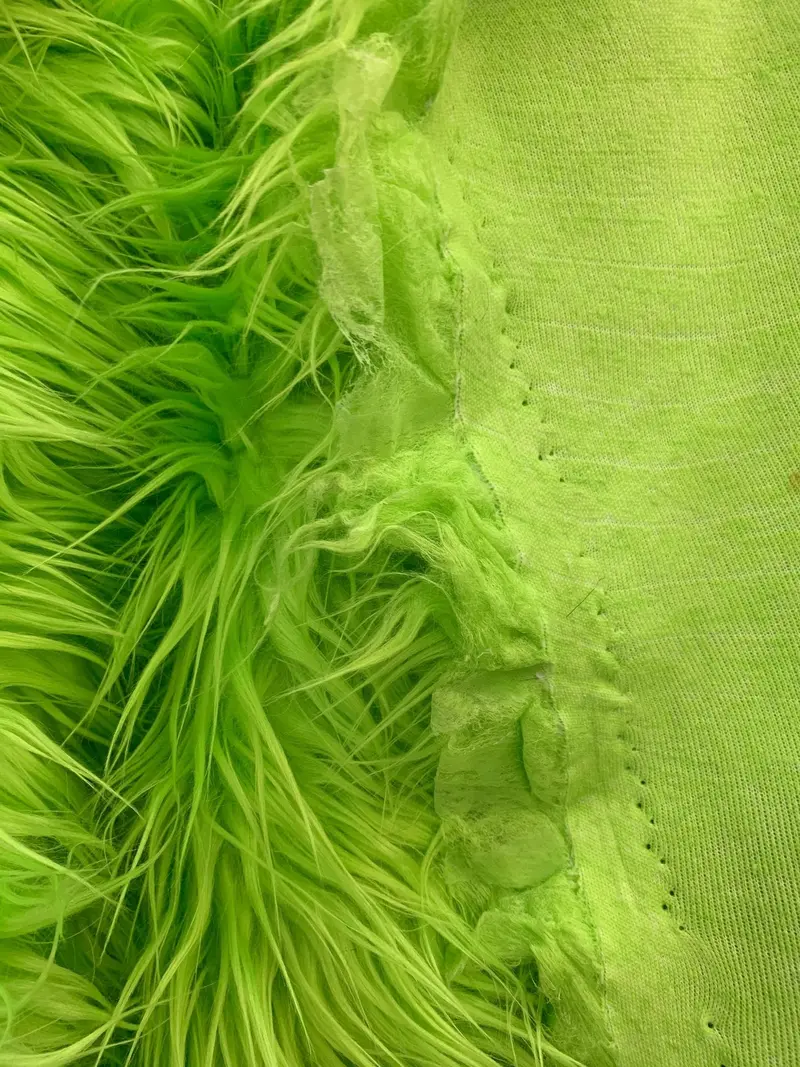 Neon Green Mongolian-Style Long-Pile Faux Fur Fabric – Sold By The Yard 1