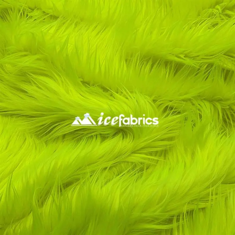 Neon Yellow Shaggy Mohair Faux Fur Upholstery Material – Luxeshag Collection 1