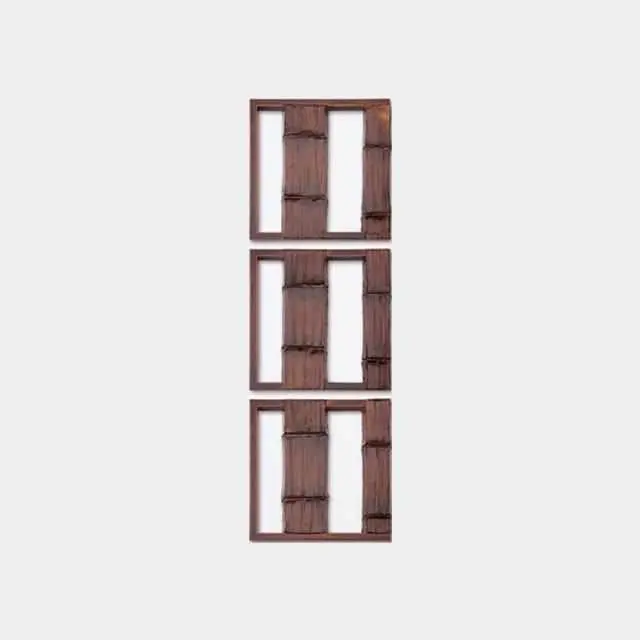 Nerikanshitsu Bamboo Scene Three-Panel Lacquer Screen Set | Wajima Wall Decor 1