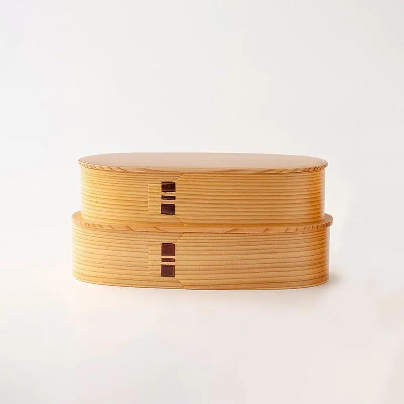 Nested Oval Two-Tier Bento Box (Small) | Odate Magewappa | Kurikyu 1