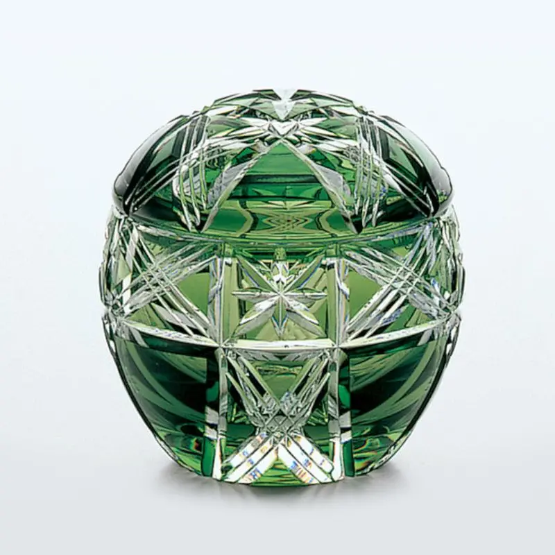 Oblique Lattice & Star Motif Crystal Trinket Bowl – Edo Kiriko Craftsmanship | Kagami Crystal 1