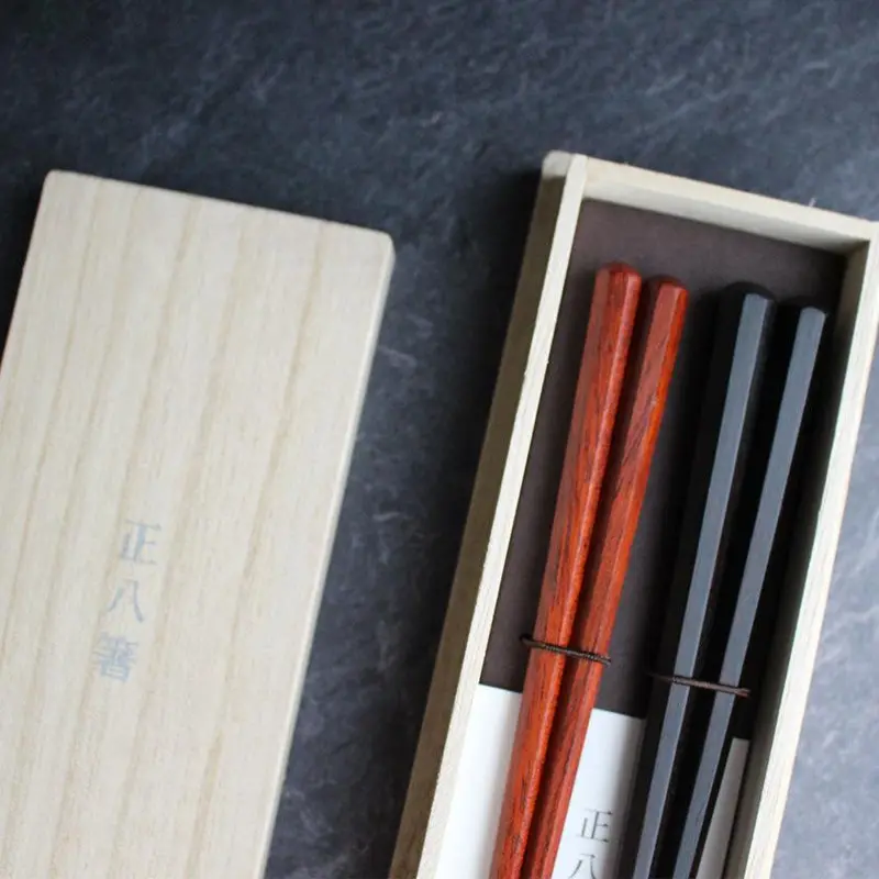 Octagonal Couple Chopsticks In Wakasa-Nuri Lacquer | Traditional Pair Set 1