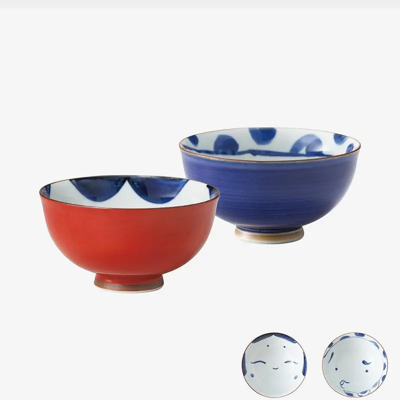 Okame & Hyottoko Rice Bowl Duo – Playful Ceramic Set By Saikai Toki, Hasami Origin 1
