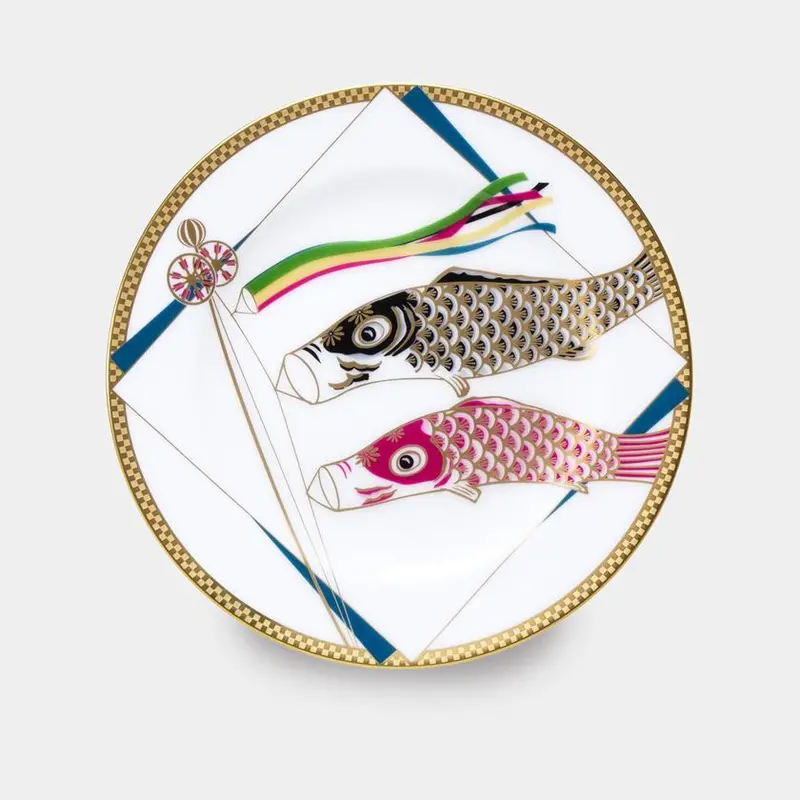 Okura Art China Carp Banner Ornamental Plate – Koinobori-Inspired Ceramic Wall Decor 1