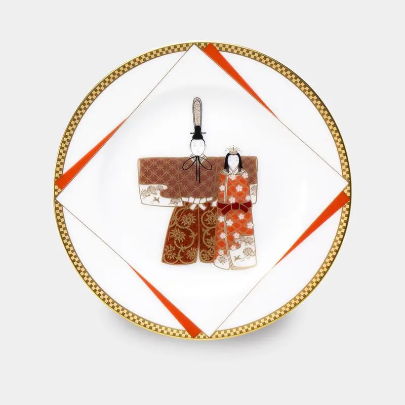 Okura Art China Dolls’ Festival Plate – Hinamatsuri-Themed Ceramic Wall Art Piece 1