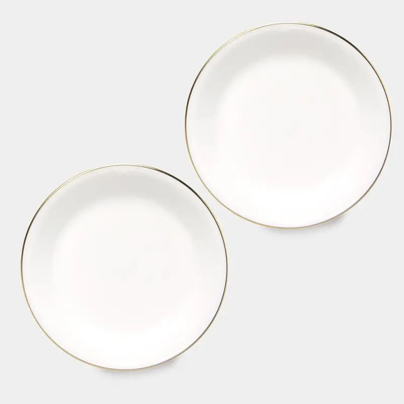 Okura Art China Gold Line 4.3-Inch Small Serving Plate Set (2 Pcs) – Premium Ceramic Dishware 1