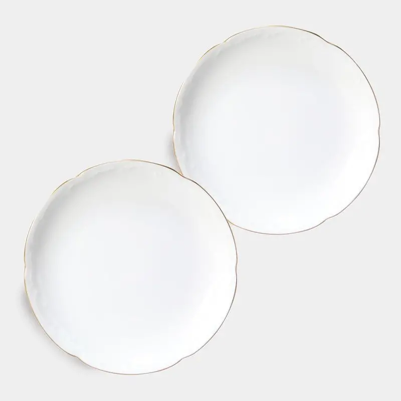 Okura Art China Gold Line Small Plate – 5.9-Inch Two-Piece Ceramic Serving Set 1