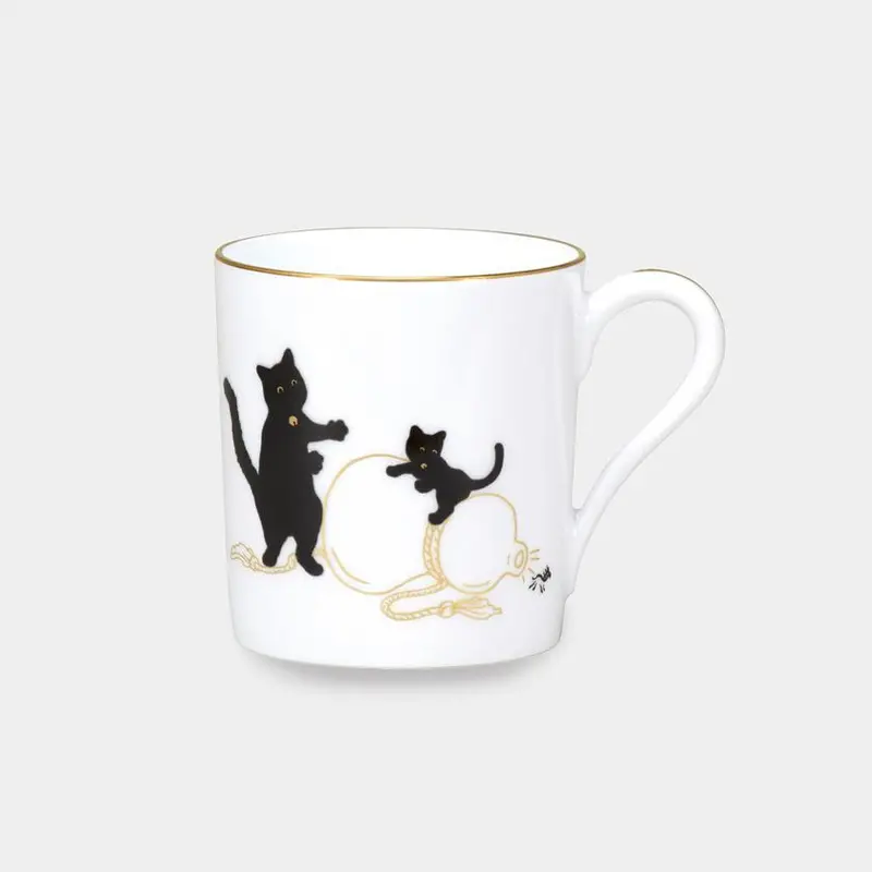 Okura Art China Lucky Black Cat Mug – Part One Of Playful Porcelain Mug Collection 1