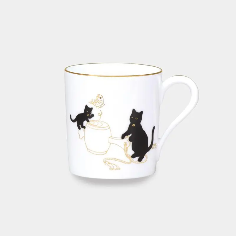 Okura Art China Lucky Black Cat Mug – Part Two Of Whimsical Ceramic Drinkware Series 1