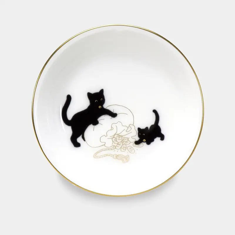 Okura Art China Lucky Black Cat Small Dish – Part One Of Limited Ceramic Collection 1