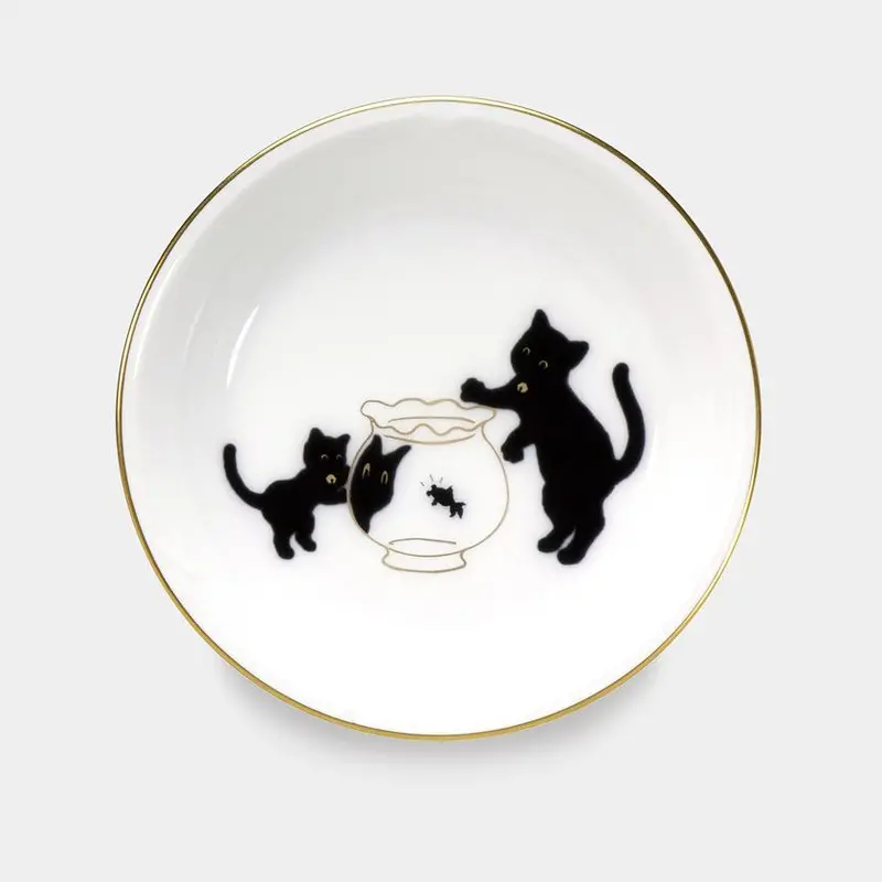 Okura Art China Lucky Black Cat Small Dish – Part Two Of Collectible Ceramic Series 1