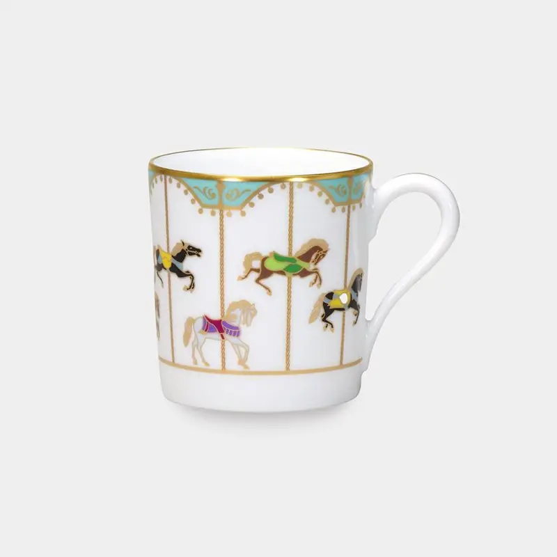 Okura Art China Merry-Go-Round Blue Ceramic Mug – Stylish, Hand-Thrown Beverage Cup 1