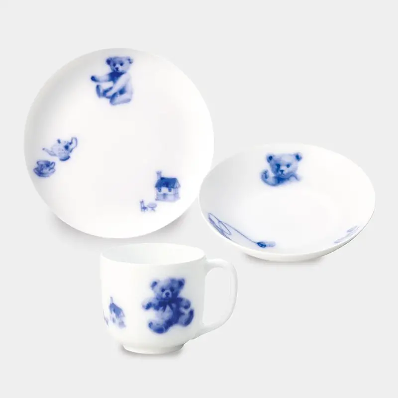 Okura Art China My Little Bear Trio: Decorative Plate, Mug, And Fruit Bowl – Charming Ceramic Set 1