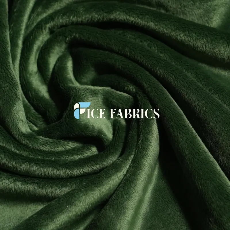Olive Drab Solid Minky Fabric – Nivarasoft Natural-Tone Blanket Material 1