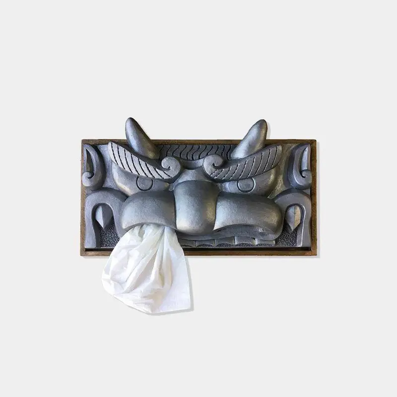 Onigawara-Themed Tissue Box Cover: Fierce-Face Design By Onifuku – Sanshu Craft 1