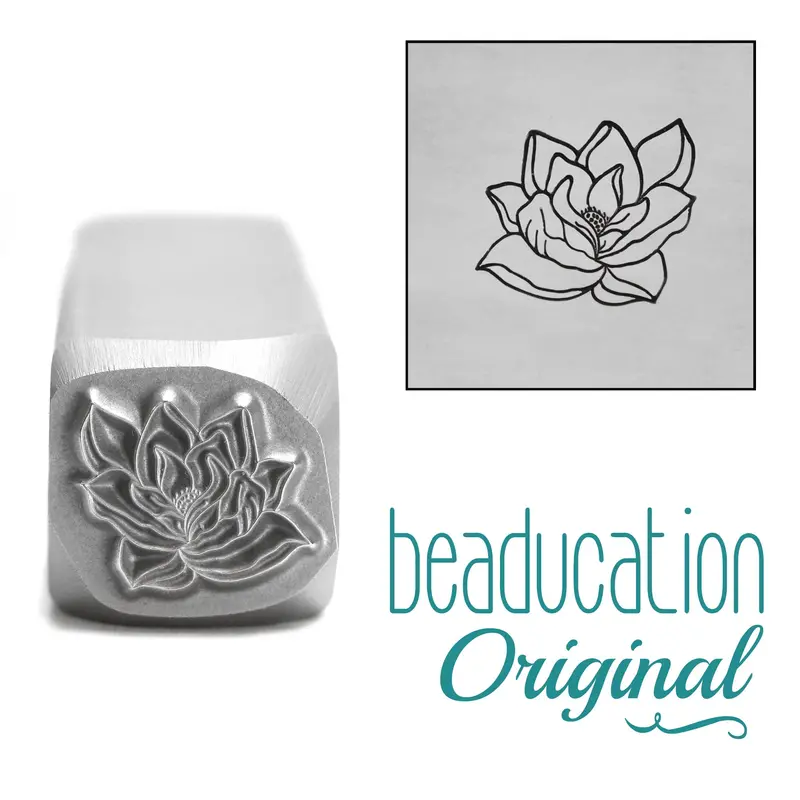 Open Magnolia Bloom Metal Stamp, 10Mm – Beaducation Original 1