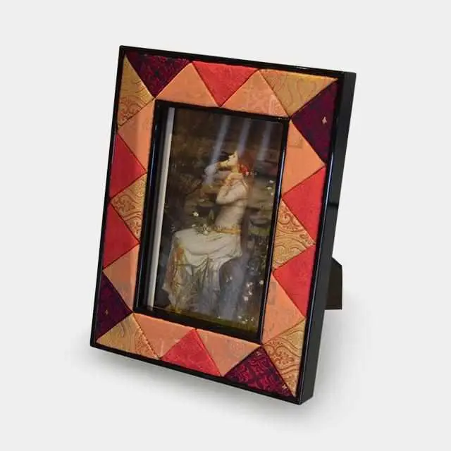 Orange And Pink Wooden Photo Frame – Vibrant Contemporary Design By Edō Art Dolls 1