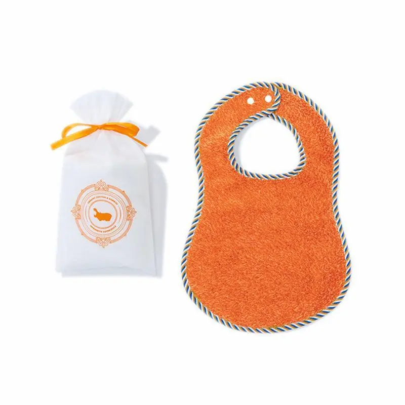 Organic Cotton Bib In Vibrant Orange – Eco-Friendly Baby Essential By Hippopotamus 1