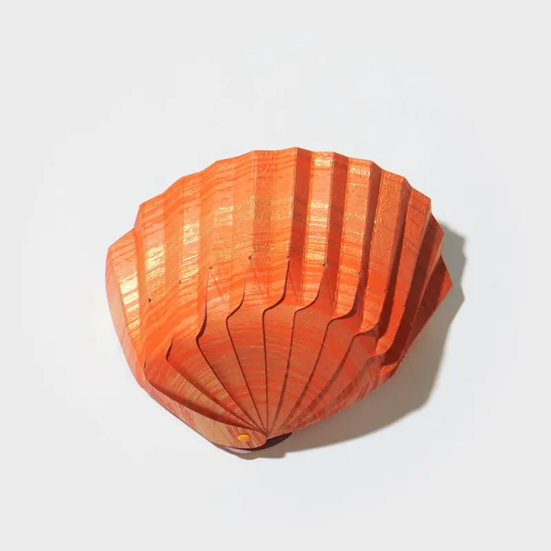 Origami Seashell Bowl – Brush Red Paper Craft By Yushima Art | Decorative Table Accent 1
