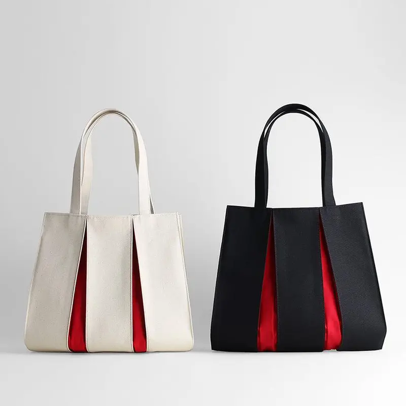 Ougi Linen-Blend Canvas Tote (Midnight Heather) – Hand-Finished Textile Design | Kosho Studio 1