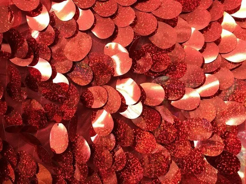 Oval Teardrop Mermaid-Silhouette Shimmer Sequin Fabric 6