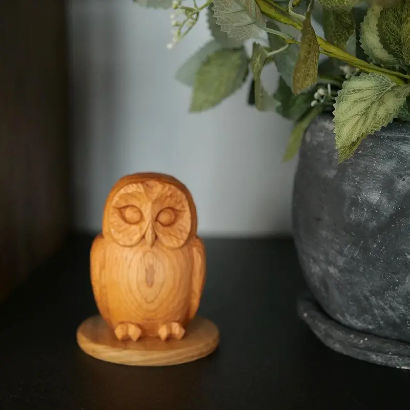 Owl Wooden Doll – Ichii Itto Bori Carving By Hiroshi Washizuka 1