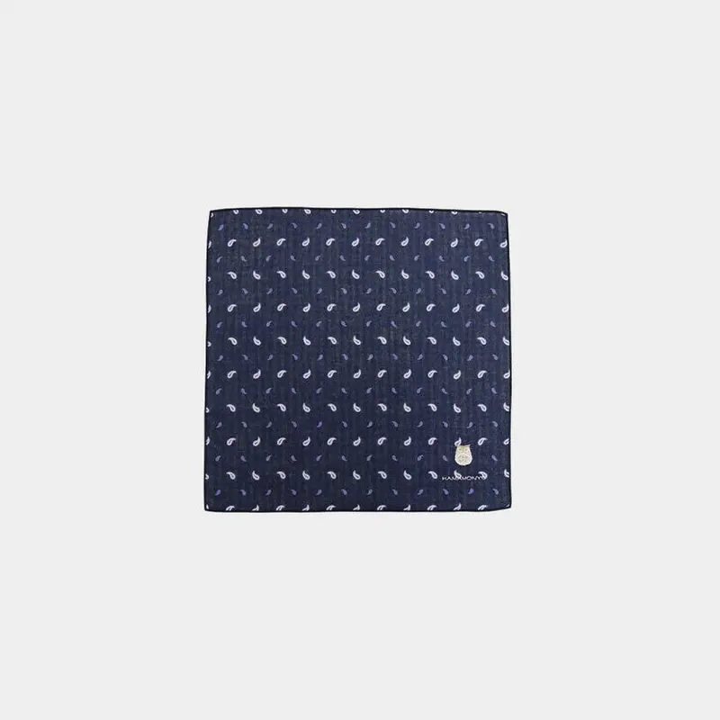 Paisley And Owl Pattern Reversible Gauze Handkerchief | Hamamonyo 1