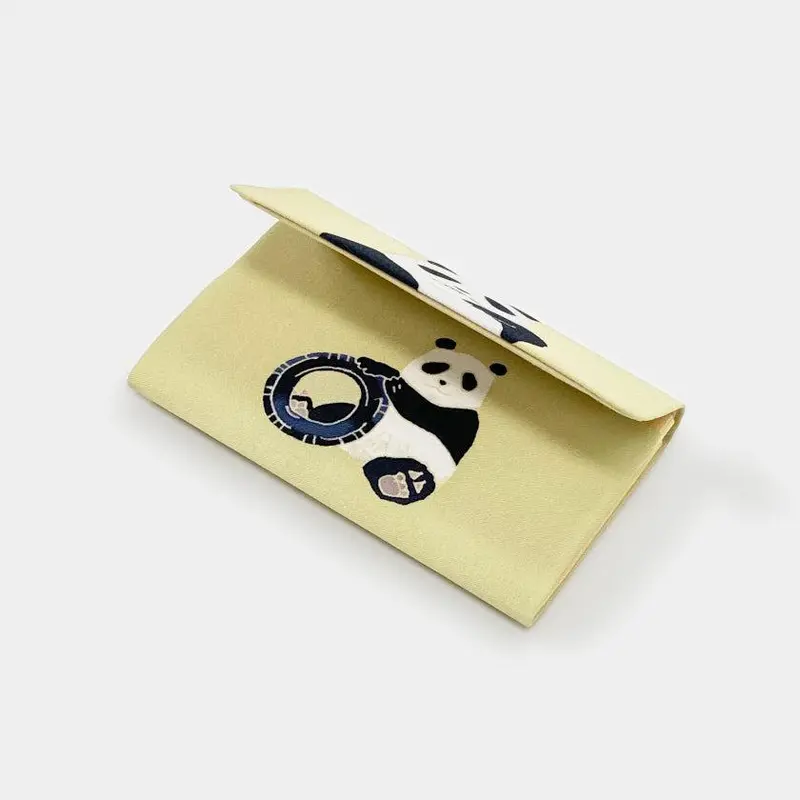 Panda-Themed Business Card Holder – Kaga Yuzen Dyed Accessory By Hiroyuki Kikuta 1