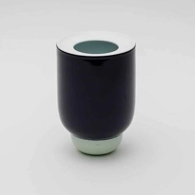 Pauline Deltour Large Vase In White-Dark Blue-Celadon – Arita-Yaki Statement Piece 1