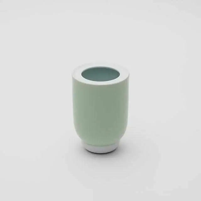 Pauline Deltour S-Sized Vase In White-Celadon-White – Arita-Yaki Studio Piece 1