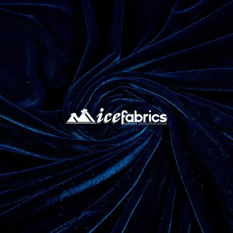 Peacock Blue Stretch Velvet Fabric With Spandex – Iridescent Elastic Knit 1