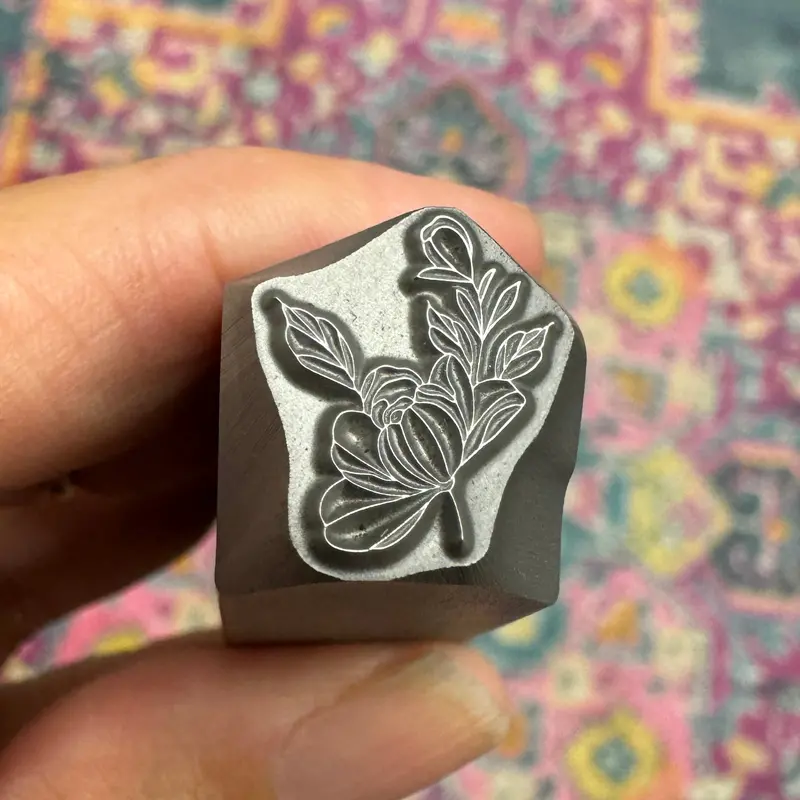Peony Bouquet Metal Stamp – 14Mm Elegant Floral Jewelry Die By Beaducation 1