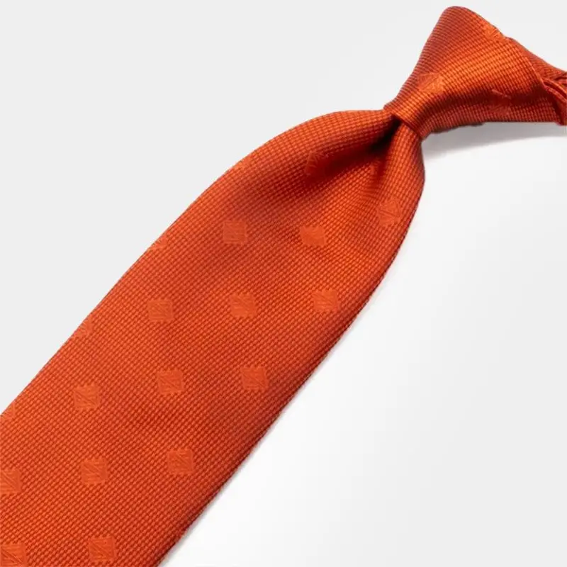 Persimmon-Red Silk Tie With Signature Branding | Shakunone Premium Silk Collection (Gift-Packaged) 1