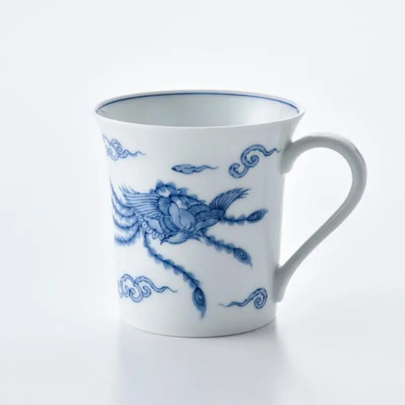 Phoenix-Emblazoned Mikawachi Ware Mug – Hiradoshouzan Artisan Craft 1