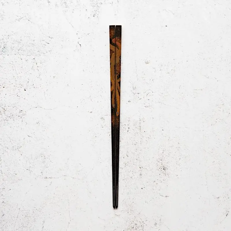 Phoenix Motif Lacquered Chopsticks | Hashimoto Kousaku Shikki | Wajima Nuri 1