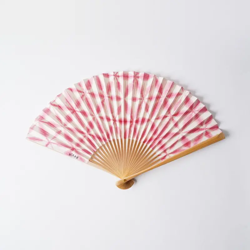 Pink Sekka Shibori Hand Fan – Elegant Washi Paper Fan For Women 1