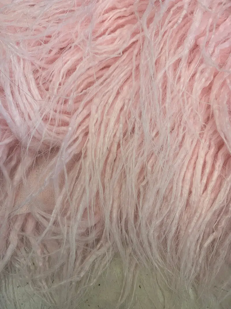 Pink Yeti-Style Mongolian Long-Pile Faux Fur Fabric By The Yard 1