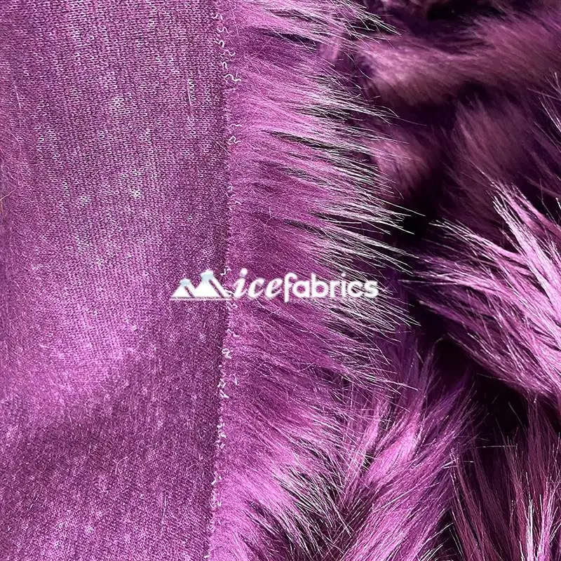 Plum Luxeshag Faux Fur Fabric – Deep Tone With Luxurious Mohair Texture 1