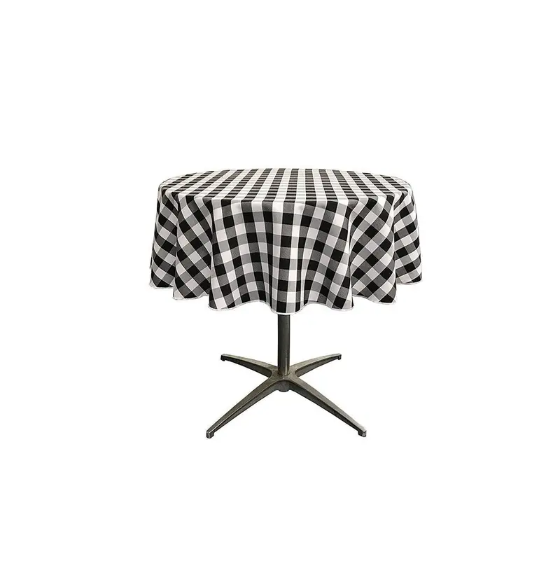 Polyester Checkered Round Tablecloth – 51-Inch For Parties And Home Decor 1