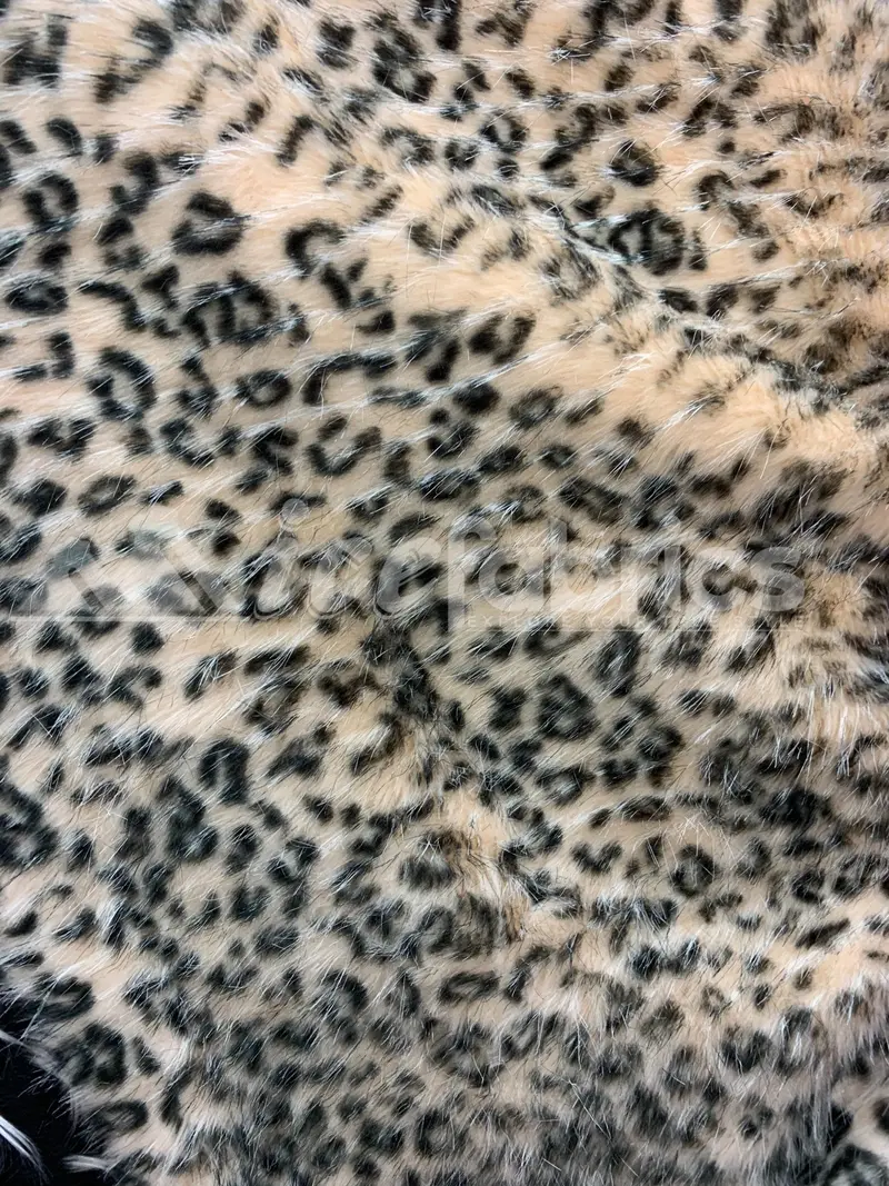 Premium Leopard-Print Faux Fur Material – Long-Pile Yardage 1