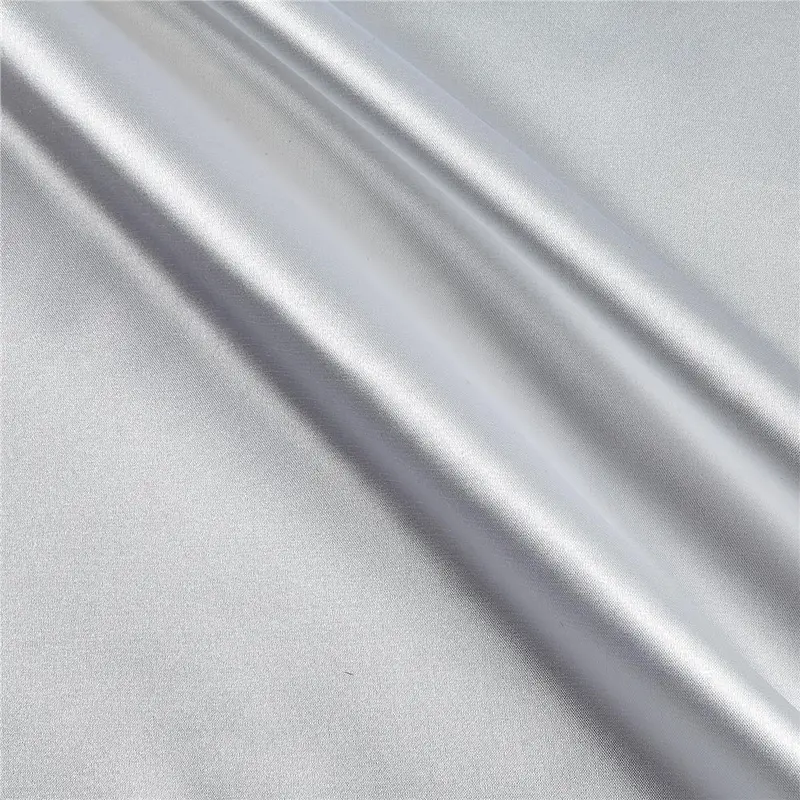Pure White Satin Fabric With 2% Spandex For Sewing 1