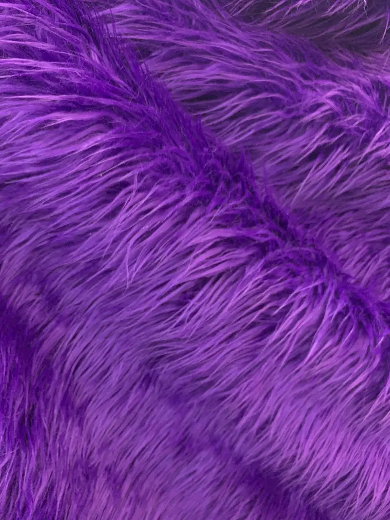 Purple Mongolian-Style Long-Pile Faux Fur Fabric – Sold By The Yard 1