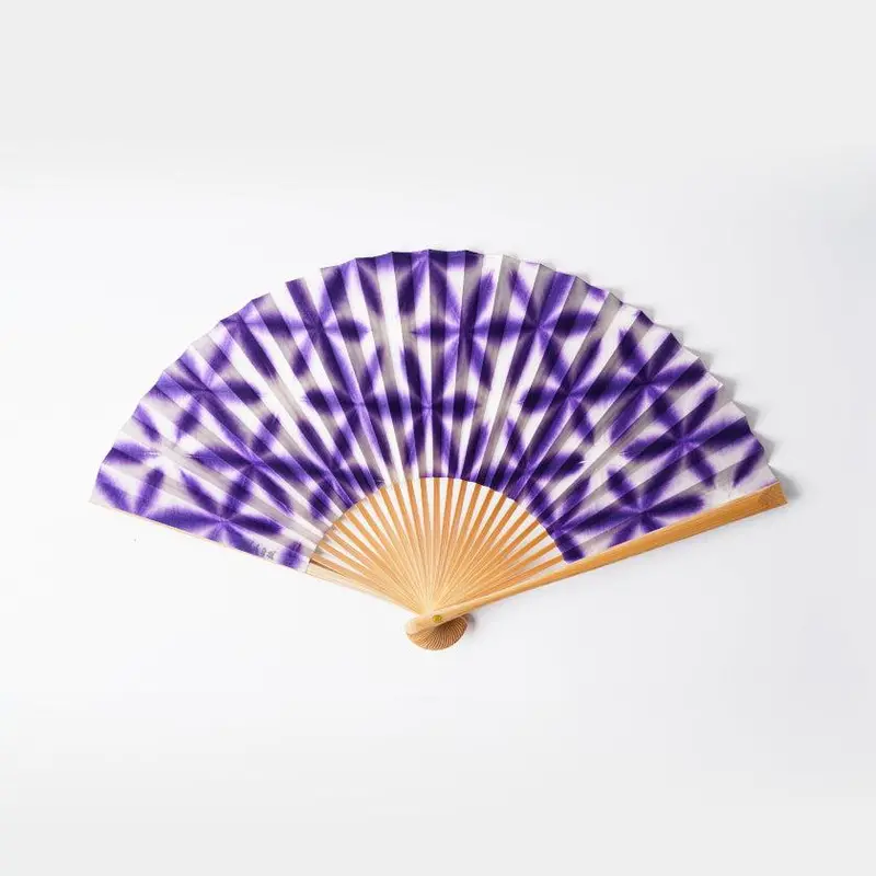 Purple Sekka Shibori Hand Fan – Artisan-Crafted Japanese Fan For Women 1