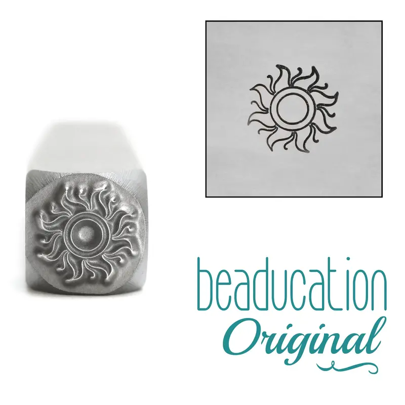 Radiant Sun Motif Metal Stamp, 7Mm – Beaducation Original 1