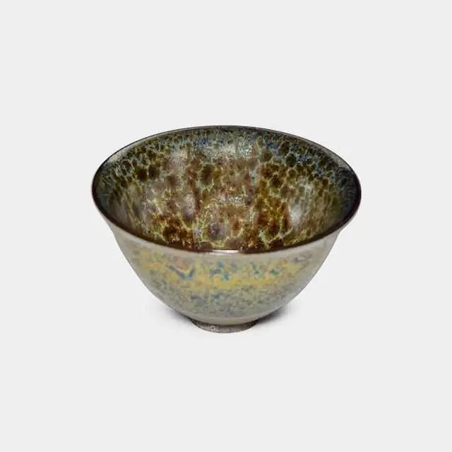 Rainbow Rust Tenmoku Sake Cup – Kyoto Kiyomizu Ceramic 1