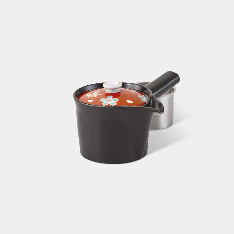 Red Dark Small Japanese Tea Pot – Bold Hasami Stoneware Design By Saikai Toki 1