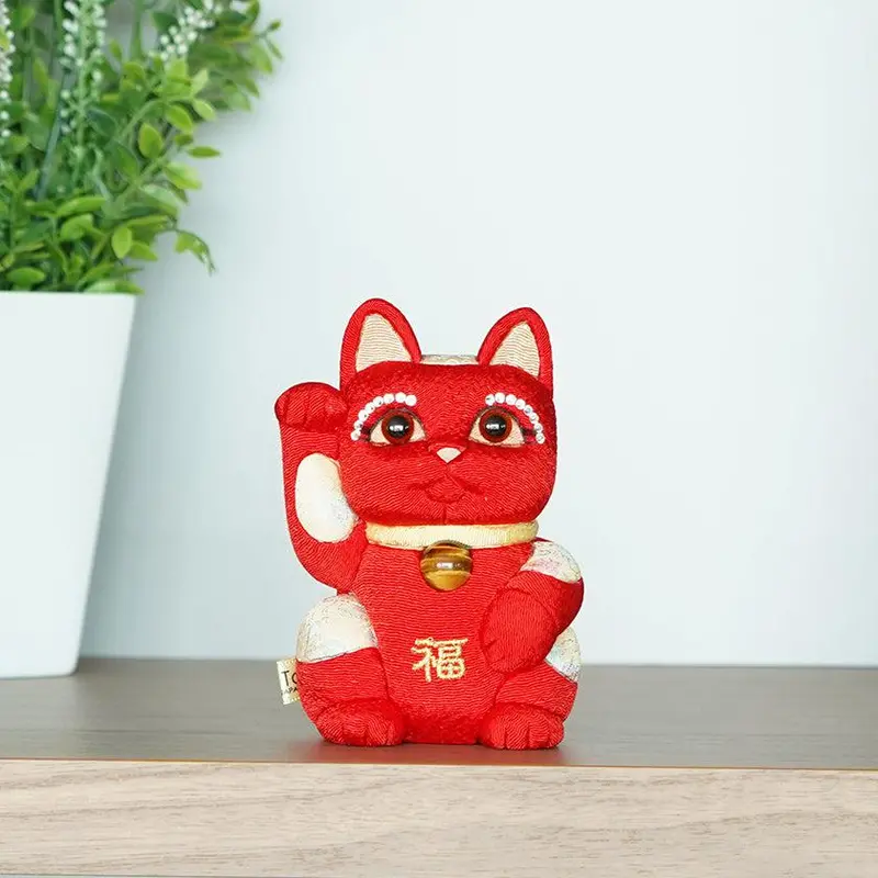Red Maneki Neko Lucky Cat Ornament – Feng Shui Dx Line | Edo Art Dolls By Kakinuma 1