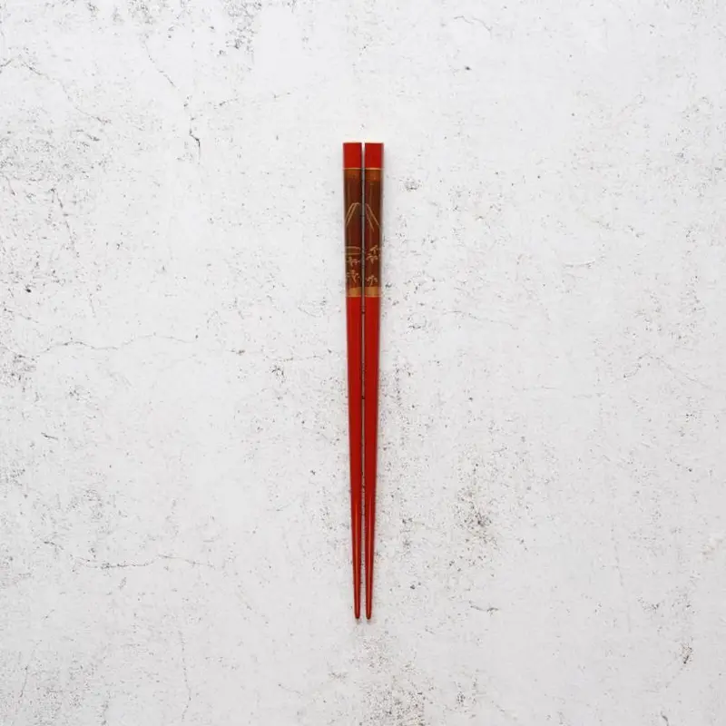 Red-Themed Fuji Matsubara Lacquered Chopsticks | Hashimoto Kousaku Shikki | Wajima Nuri 1