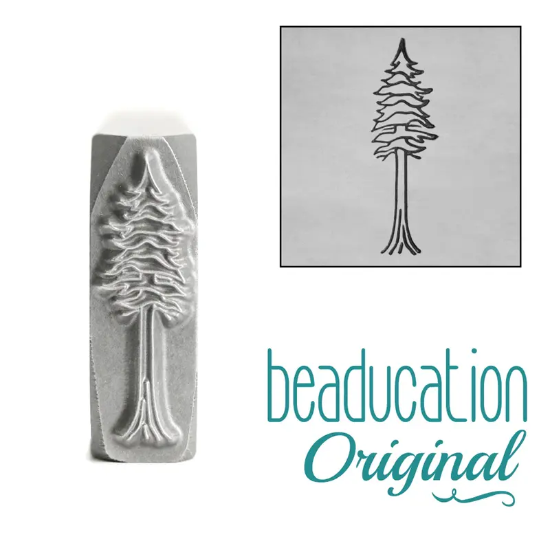 Redwood Tree Silhouette Metal Design Stamp – 16.5Mm Beaducation Original 1